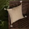 Yellow & White 18X18 Hand Woven Filled Outdoor Pillow - Foreside Home & Garden -Decor Home Life Store GUEST 0490e108 6a4f 4f99 82d2 cf0492c8d0c7