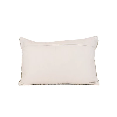 14x22" Hand Woven Stripe Green Outdoor Pillow Polyester With Polyester Fill By Foreside Home & Garden 5 14x22" Hand Woven Stripe Green Outdoor Pillow Polyester With Polyester Fill By Foreside Home & Garden - Image 3