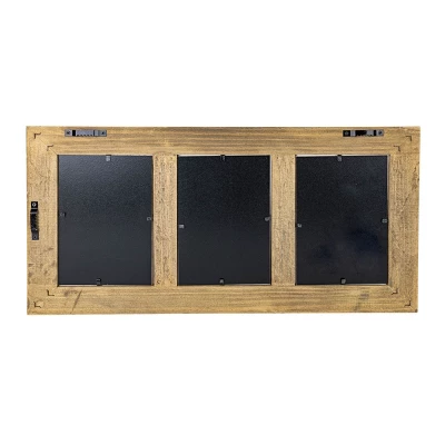 Crocodile Pattern 4X6 Three Photo Frame Natural Wood, MDF & Glass - Foreside Home & Garden 5 Crocodile Pattern 4X6 Three Photo Frame Natural Wood, MDF & Glass - Foreside Home & Garden - Image 3