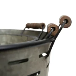 Set Of 3 Galvanized Metal & Wood Baskets - Foreside Home & Garden 12 Set Of 3 Galvanized Metal & Wood Baskets - Foreside Home & Garden -Decor Home Life Store GUEST 0c1dffbc 5f14 4542 819d 1e7afcd0203e