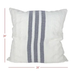 24X24 Inch Hand Woven Pillow Blue Cotton With Polyester Fill - Foreside Home & Garden -Decor Home Life Store GUEST 0d93fd7a a8eb 4ca9 9a54 2abe32f283e2