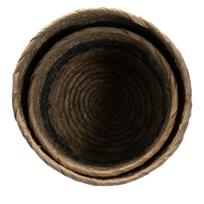 Set Of 2 Blue Cattail Decorative Storage Baskets - Foreside Home & Garden 4 Set Of 2 Blue Cattail Decorative Storage Baskets - Foreside Home & Garden - Image 2