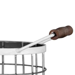 Set Of 2 Oblong Metal & Wood Handled Baskets - Foreside Home & Garden -Decor Home Life Store GUEST 0e9cec94 13f9 4f93 a845 f13c5d150d25
