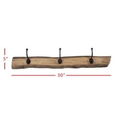 Natural Wood & Metal Wall Hanger With 3 Hooks - Foreside Home & Garden -Decor Home Life Store GUEST 0f1fac6c 893d 4570 87c7 523fec5f77a3