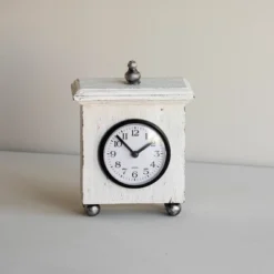 Square White Wood & Plexiglass Tabletop Clock - Foreside Home & Garden -Decor Home Life Store GUEST 118c68f7 a821 49d7 93e6 3a8b458fde14