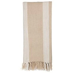 Striped Outdoor Throw Blanket Tan Polyester By Foreside Home & Garden -Decor Home Life Store GUEST 119e2882 b705 42a9 b0f1 7246be2b1d66