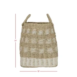 10 Inch Basket White Seagrass & Rope By Foreside Home & Garden -Decor Home Life Store GUEST 1322e2eb ca21 47fa 8d64 ca41e45feb49