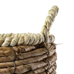 Wrapped Rim Basket Banana Leaf, Corn Husk & Metal - Foreside Home & Garden -Decor Home Life Store GUEST 176f004d 4a4e 4d32 8fbe 783c5e1094b4