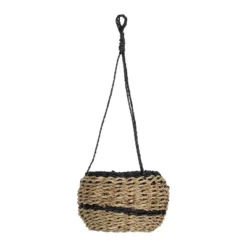 Black Rope & Seagrass Hanging Basket - Foreside Home & Garden -Decor Home Life Store GUEST 1b707f2c f106 4c8c a08a 950533343b1e
