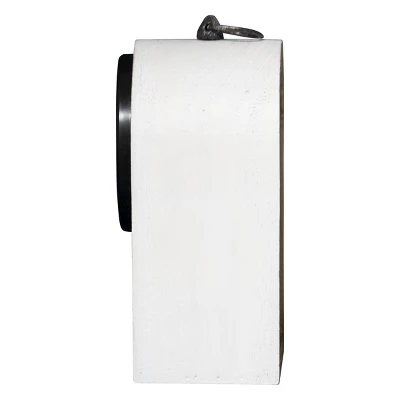 Rustic White Wood Battery Operated Table Clock - Foreside Home & Garden 4 Rustic White Wood Battery Operated Table Clock - Foreside Home & Garden - Image 2