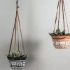 Natural Terracotta With Hand Painted Pattern And Faux Leather Straps Hanging Planter - Foreside Home & Garden 1 Natural Terracotta With Hand Painted Pattern And Faux Leather Straps Hanging Planter - Foreside Home & Garden -Decor Home Life Store GUEST 1e5d9559 3e41 46e1 b121 3927fda3a472