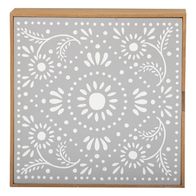 White Botanical 8x8" Lidded Decorative Wood Storage Box - Foreside Home & Garden 3 White Botanical 8x8" Lidded Decorative Wood Storage Box - Foreside Home & Garden