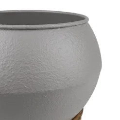 Footed 2-Piece Planter Gray Metal - Foreside Home & Garden -Decor Home Life Store GUEST 1ec0b230 87cd 4884 92ff 17b8a42ef243