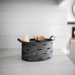 Galvanized Metal Utensil Caddy - Foreside Home & Garden -Decor Home Life Store GUEST 1f4cdb4f ff69 4939 ade6 6ec6093ff5a0