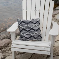 18x18 Inches Hand Woven Blue Polyester With Polyester Fill Pillow - Foreside Home & Garden -Decor Home Life Store GUEST 1fa88810 7c8c 4c1c bbcd dc58a4b667cc