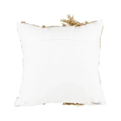 Tan Pulled Knot 18X18 Hand Woven Filled Outdoor Pillow - Foreside Home & Garden -Decor Home Life Store GUEST 2203142c b386 484b 9547 cbaf3e62e8f1