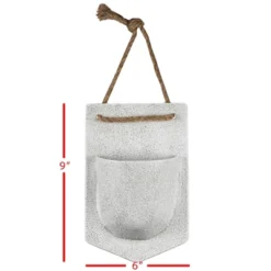Sandy Pocket Wall Pot White Metal & Rope - Foreside Home & Garden -Decor Home Life Store GUEST 22d43306 4f72 42f7 bef4 320c0331fb77