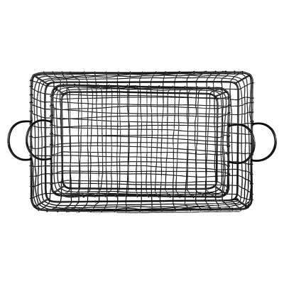 Set Of 2 Rectangle Trays Black Metal - Foreside Home & Garden 5 Set Of 2 Rectangle Trays Black Metal - Foreside Home & Garden - Image 3