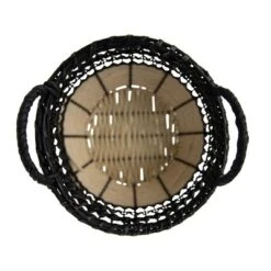 Natural Woven Black Rattan, Rope & Metal Basket - Foreside Home & Garden -Decor Home Life Store GUEST 28ac8ae6 deef 40ee ab82 1e4a5a1cb22e