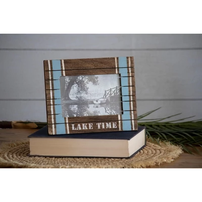 Blue Stripe 4x6 Inch "Lake Time" Wood Decorative Picture Frame - Foreside Home & Garden 7 Blue Stripe 4x6 Inch "Lake Time" Wood Decorative Picture Frame - Foreside Home & Garden - Image 6