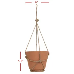 Hanging Terracotta Terracotta & Jute Planter - Foreside Home & Garden -Decor Home Life Store GUEST 2d27102e b62a 4192 ab87 e9e4ad111b1d
