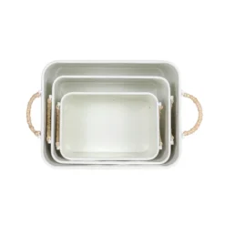 Set Of 3 Baskets White Metal & Reed By Foreside Home & Garden 8 Set Of 3 Baskets White Metal & Reed By Foreside Home & Garden -Decor Home Life Store GUEST 2ee4b939 a8c6 466d 91eb 10fbb5b0f8a8