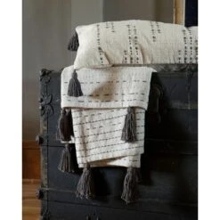 Oversized 14x36" Hand Woven Decorative Cotton Lumbar Throw Pillow With Hand Tied Tassels - Foreside Home & Garden -Decor Home Life Store GUEST 32b330c0 e9bb 4c51 9ba1 c9aa3076d427