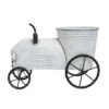 Tractor White Metal Planter - Foreside Home & Garden -Decor Home Life Store GUEST 35592fba 0ebf 4fdf bf37 e9f5012a2599