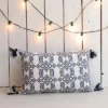 14X22 Inch Hand Woven Geo Pattern Outdoor Pillow Navy Polyester With Polyester Fill By Foreside Home & Garden -Decor Home Life Store GUEST 38765dd1 83c7 4669 ac65 691db4a2c77a