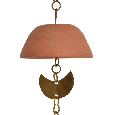 Moon Brass Terracotta & Metal Wall Hanging - Foreside Home & Garden 5 Moon Brass Terracotta & Metal Wall Hanging - Foreside Home & Garden - Image 3