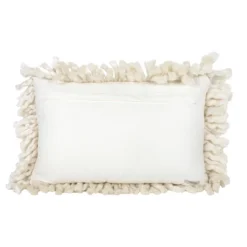 14X22 Inch Hand Woven Yarn Tassel Pillow White Cotton & Acrylic With Polyester Fill By Foreside Home & Garden 8 14X22 Inch Hand Woven Yarn Tassel Pillow White Cotton & Acrylic With Polyester Fill By Foreside Home & Garden -Decor Home Life Store GUEST 392abb90 603c 4461 8798 65d0671e90a1