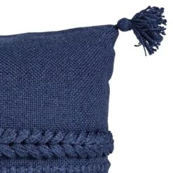 Navy Braided Stripes 14X22 Hand Woven Filled Outdoor Pillow - Foreside Home & Garden -Decor Home Life Store GUEST 3cc2f93d d979 4517 a86c dd7511cd7429