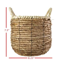 Wrapped Rim Basket Banana Leaf, Corn Husk & Metal - Foreside Home & Garden -Decor Home Life Store GUEST 3d4c27f5 7011 48c8 81b7 cd493cfda4a9