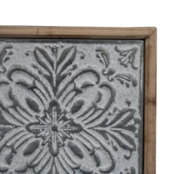 Whitewashed Tin Tile With Wood Frame Wall Decor - Foreside Home & Garden -Decor Home Life Store GUEST 3d7289c7 9f8a 4090 8212 ccbc8a9d2761