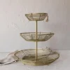 3-Tiered Basket Riser Brass Metal With Jute Tassel By Foreside Home & Garden -Decor Home Life Store GUEST 3d8696dd ee8d 4816 bced e574820d3e1e
