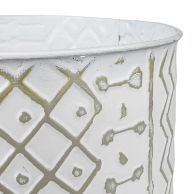 Multi Pattern Bucket Planter Metal & Wood - Foreside Home & Garden 4 Multi Pattern Bucket Planter Metal & Wood - Foreside Home & Garden - Image 2