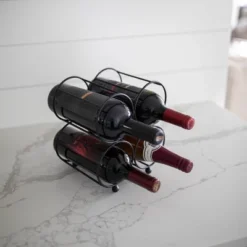Black Metal Wine Bottle Holder - Foreside Home & Garden -Decor Home Life Store GUEST 453f2d6c a78f 4768 8805 e3f148eceb7e