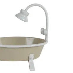 Antique Bathtub Mini Planter Tan Metal By Foreside Home & Garden -Decor Home Life Store GUEST 45815e60 d474 4cb5 a478 505b1102962a
