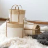 Set Of 3 Baskets White Seagrass & Cotton Rope By Foreside Home & Garden -Decor Home Life Store GUEST 4785ccd8 c47c 47a0 9d18 de6cf5892997