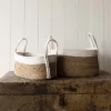 Set Of 2 Oblong Handled Baskets Seagrass & White Cotton Rope By Foreside Home & Garden 1 Set Of 2 Oblong Handled Baskets Seagrass & White Cotton Rope By Foreside Home & Garden -Decor Home Life Store GUEST 4b49133b 2cd7 483f 932e f5ec90b7949d