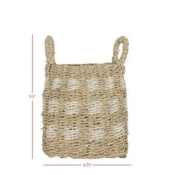 6.75 Inch Basket White Seagrass & Rope By Foreside Home & Garden -Decor Home Life Store GUEST 4e45f125 889d 4921 bbed 995299b003e8