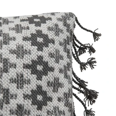 24x24 Inches Hand Woven Gray Polyester With Polyester Fill Pillow - Foreside Home & Garden 3 24x24 Inches Hand Woven Gray Polyester With Polyester Fill Pillow - Foreside Home & Garden