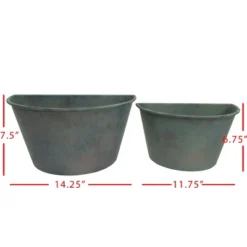 Set Of 2 Patina Metal Wall Planters - Foreside Home & Garden -Decor Home Life Store GUEST 50883291 0a57 4855 9f1e 0e4d7f63a279
