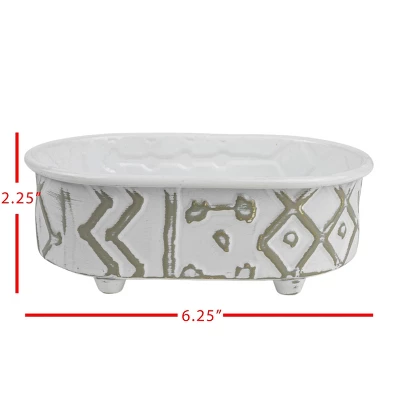 Multi Pattern Mini Planter Metal - Foreside Home & Garden 6 Multi Pattern Mini Planter Metal - Foreside Home & Garden - Image 4