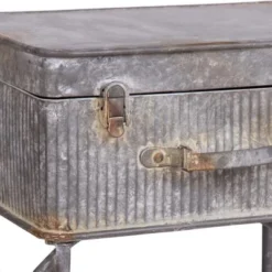 Distressed Metal Suitcase Side/End Table - Foreside Home And Garden -Decor Home Life Store GUEST 517cede2 0173 4bd1 b043 bb062ba55b54