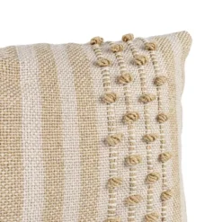 Tan Pulled Knot 14X22 Hand Woven Filled Outdoor Pillow - Foreside Home & Garden -Decor Home Life Store GUEST 543481ac 3f0d 42bc 8732 483d46427841