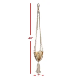 Macrame Hanging Planter Cotton & Metal - Foreside Home & Garden -Decor Home Life Store GUEST 54fd3670 c0e0 4e49 8645 09c003f8fc3c