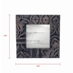 Dark Wood 4 X 4 Inch Carved Wood Picture Frame - Foreside Home & Garden -Decor Home Life Store GUEST 554ad38f 469a 4dbb bc72 211f3badff3d