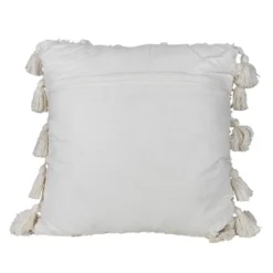 Pulled Knot White 24X24 Hand Woven Filled Pillow - Foreside Home & Garden -Decor Home Life Store GUEST 578eba70 eb8b 446e bde2 a33005451d3d