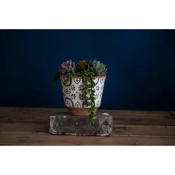 Natural Handthrown Large Terracotta Planter With Handpainted Tile Pattern - Foreside Home & Garden -Decor Home Life Store GUEST 5bef4b58 7131 45a2 ae06 93be26be373e